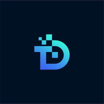 letter dt , td , d monogram initial logo design vector