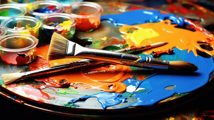 Painting tools. Creativity Concept, generative ai