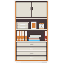 Workstation case vector office room interior icon