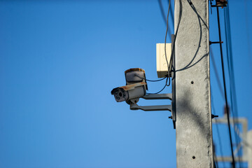 A stock photo of a CCTV (Closed Circuit Television) typically features an image or illustration related to surveillance, security, or monitoring systems. This type of image could include