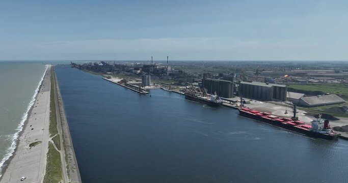 Groot Sinten, Dunkirk, France, blast furnace and steel works factory.