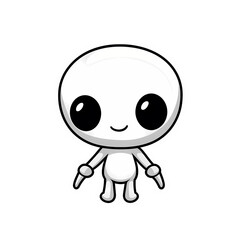 Obraz premium Alien kawaii sticker png transparent file