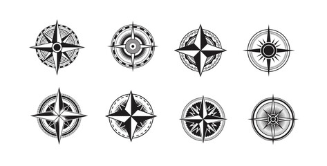 compass for ships, precise direction of the seas rivers and oceans - obrazy, fototapety, plakaty