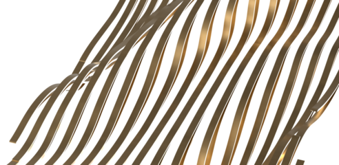 Flying gold cloth isolated on white background 3D render