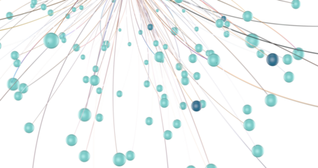 Abstract 3d rendering of network concept. Modern background. Futuristic shape with spheres and lines. Design for poster, cover,