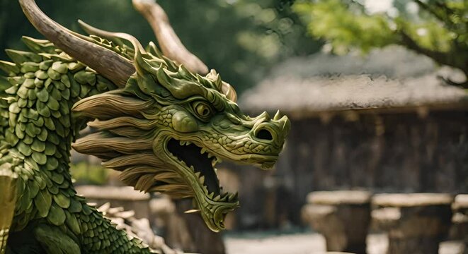 Green Dragon, the symbol of the year 2024 generated AI