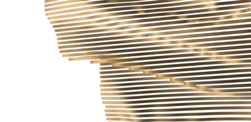 Flying gold cloth isolated on white background 3D render