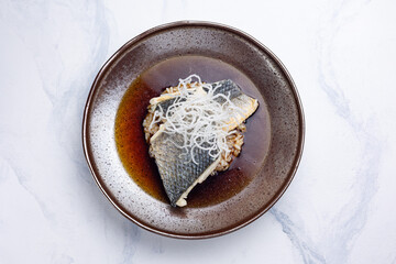 Baked Dorado fillet with risotto