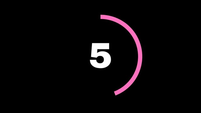 Countdown number animation on a black background