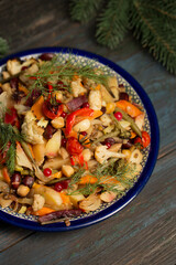 A stew of baked mixed vegetables