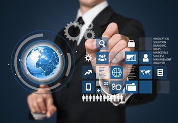 KPI key indicator  technology concept. Business man