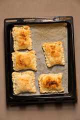 Baked homemade pies with apples