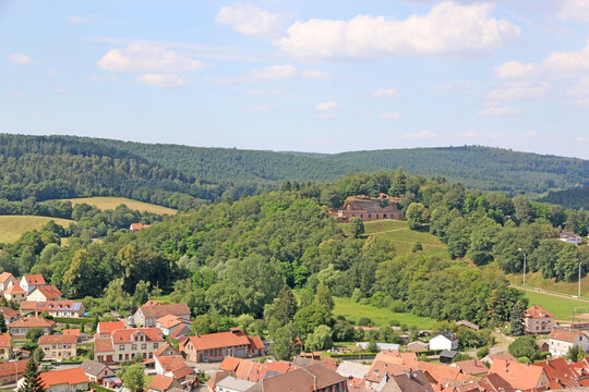 Bitche town from the Citadel in France	