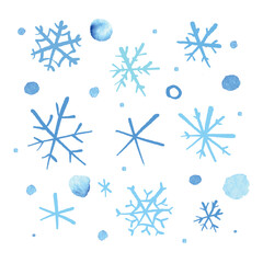 Snowflakes set of doodle collection