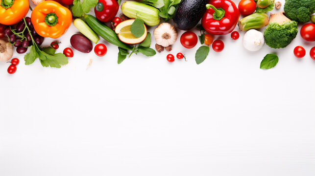 Fresh produce isolated on a white background, for use in health/nutritional related imagery, with a high resolution end result.