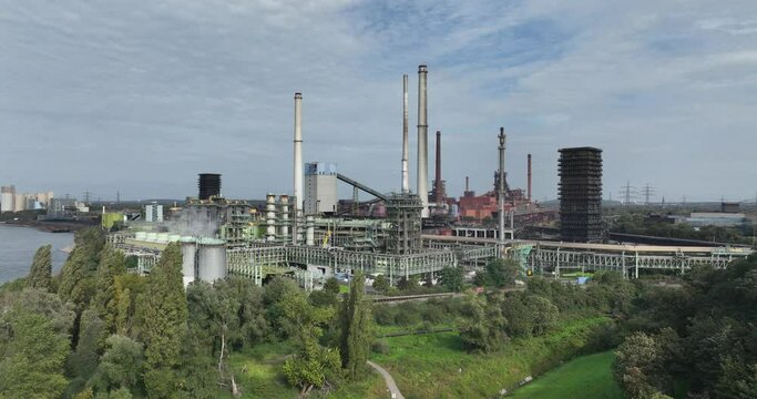 Coking plant aerial in Duisburg, Germany.