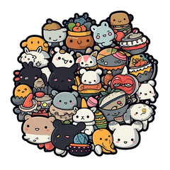 Art supplies kawaii sticker png transparent file