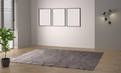 Empty interior room 3d Render. Modern interior design .