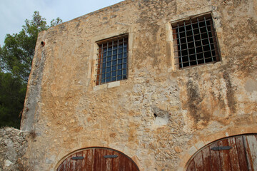hall or warehouse at the venitian fortress in rethymno in crete in greece 
