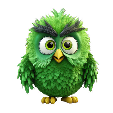 recommend clip art: a green owl with transparent background