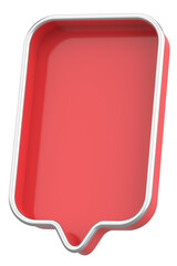 3D text box. Speech bubble. 3D illustration.