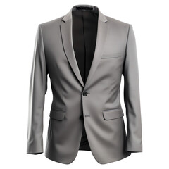 gray blazer suit jacket isolated on transparent background