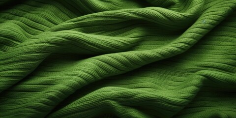 Closeup of Green Knit Sweater Fabric Textile Background