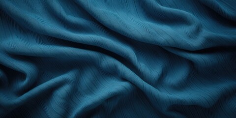 Closeup of Blue Knit Sweater Fabric Textile Background