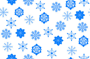 Snowflakes background. Seamless pattern. Winter season ornaments 