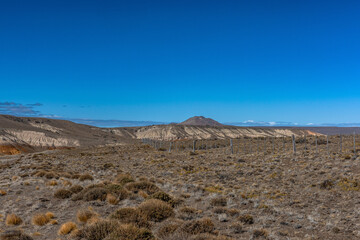 Fototapeta na wymiar View of the landscape in Santa Cruz province, Patagonia, Argentina