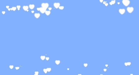 Abstract heart shape background frame design, isolated on blue background.