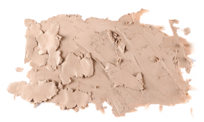 Smeared clay isolated on white background, clipping path