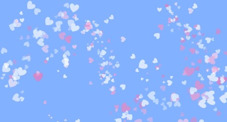 Abstract heart shape background design, isolated on blue background.