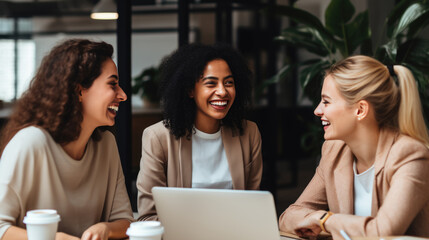 Fototapeta premium Businesswoman with her team during a meeting at the company's office