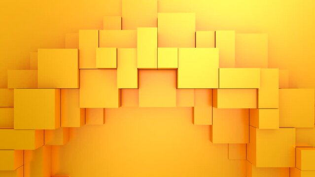 Geometric Shapes Form a Wave. Abstract motion, two color, 3d rendering, 4k resolution
