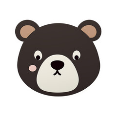 Obraz premium bear face kawaii sticker png transparent file