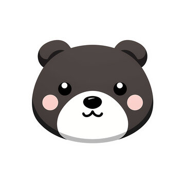 bear face kawaii sticker png transparent file