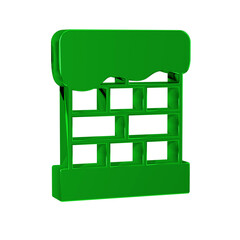 Green Christmas chimney icon isolated on transparent background. Merry Christmas and Happy New Year.