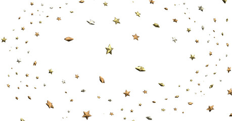 Stellar Christmas Drift: Radiant 3D Illustration Showcasing Descending Holiday Stars in Motion