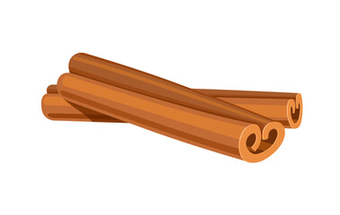 Cinnamon stick. Vector illustration on white background
