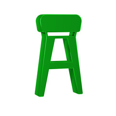 Green Chair icon isolated on transparent background.