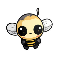 Obraz premium Bee kawaii sticker png transparent file
