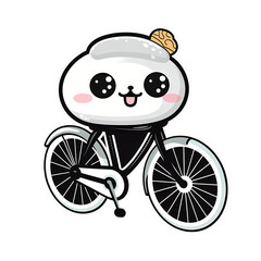Fototapeta na wymiar Bicycle kawaii sticker png transparent file