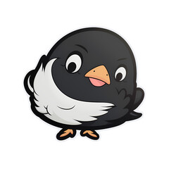 Obraz premium Bird kawaii sticker png transparent file