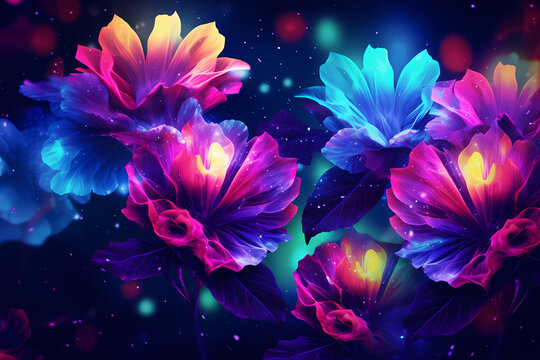 Neon Flowers Images – Browse 260 Stock Photos, Vectors, and Video