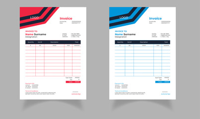Abstract professional business invoice template set
