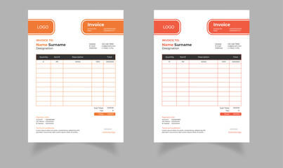 Modern professional business invoice template set