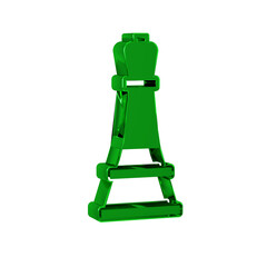 Green Chess icon isolated on transparent background. Business strategy. Game, management, finance.