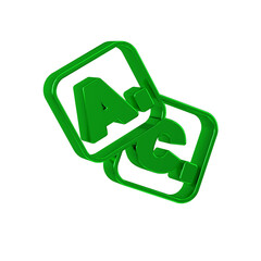 Green Bingo icon isolated on transparent background. Lottery tickets for american bingo game.
