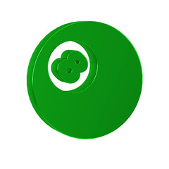 Green Billiard pool snooker ball with number 8 icon isolated on transparent background.